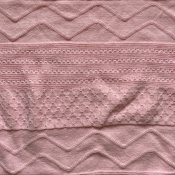 Vintage 80s Sleeveless Pink Knit Patterned Sweater - Picture 5 of 6